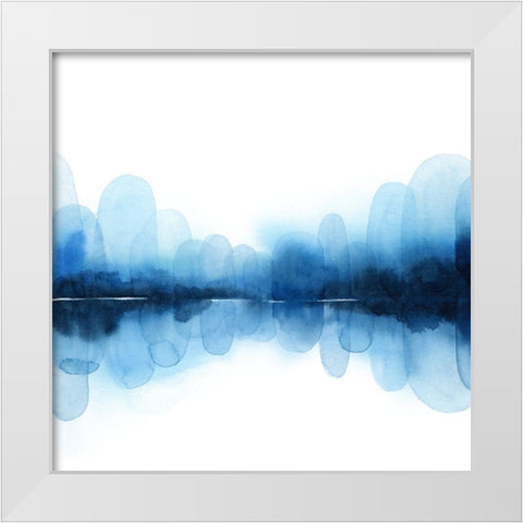 Ultramarine Mirror I White Modern Wood Framed Art Print by Popp, Grace