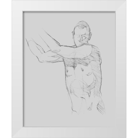 Male Torso Sketch III White Modern Wood Framed Art Print by Green, Jacob