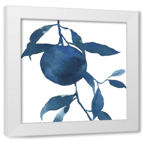 Indigo Oranges II White Modern Wood Framed Art Print by Caroline, Emma