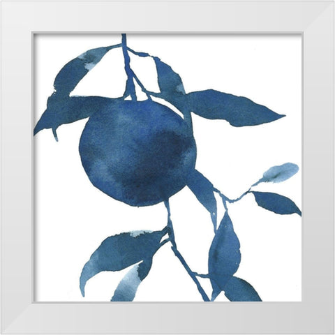 Indigo Oranges II White Modern Wood Framed Art Print by Caroline, Emma