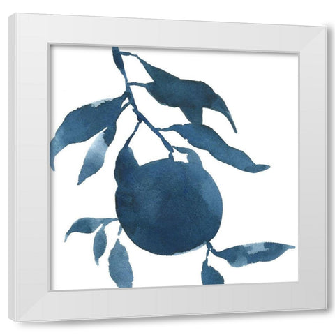 Indigo Oranges III White Modern Wood Framed Art Print by Caroline, Emma