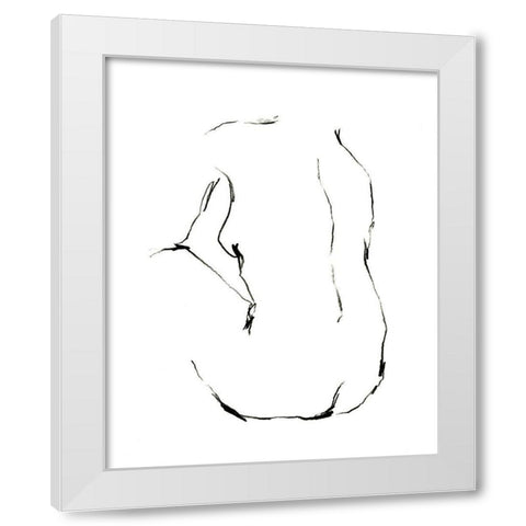 Seated Figure Pose II White Modern Wood Framed Art Print by Harper, Ethan