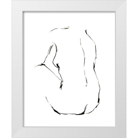 Seated Figure Pose II White Modern Wood Framed Art Print by Harper, Ethan