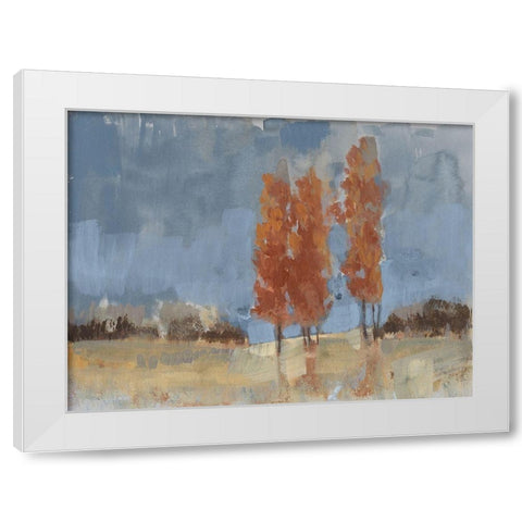 Burnt Sienna Treeline I White Modern Wood Framed Art Print by Goldberger, Jennifer