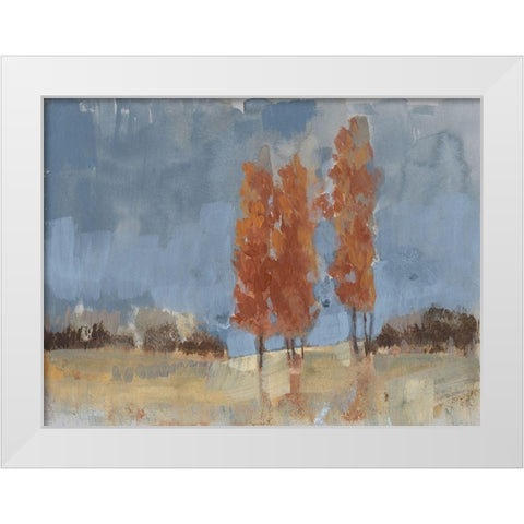 Burnt Sienna Treeline I White Modern Wood Framed Art Print by Goldberger, Jennifer