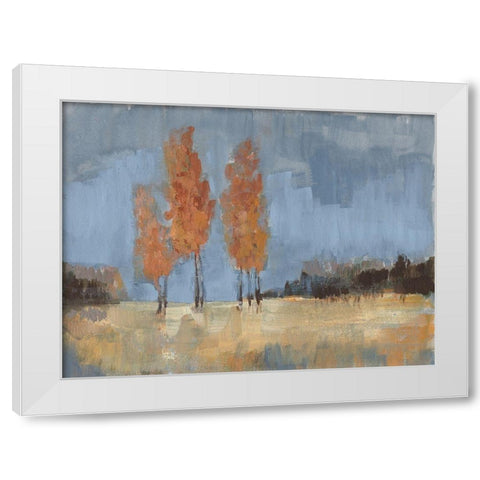 Burnt Sienna Treeline II White Modern Wood Framed Art Print by Goldberger, Jennifer