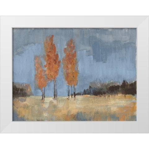 Burnt Sienna Treeline II White Modern Wood Framed Art Print by Goldberger, Jennifer