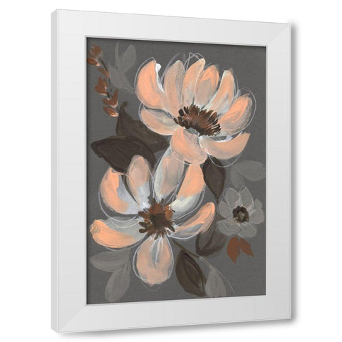 Peach and Sienna Bouquet I White Modern Wood Framed Art Print by Goldberger, Jennifer