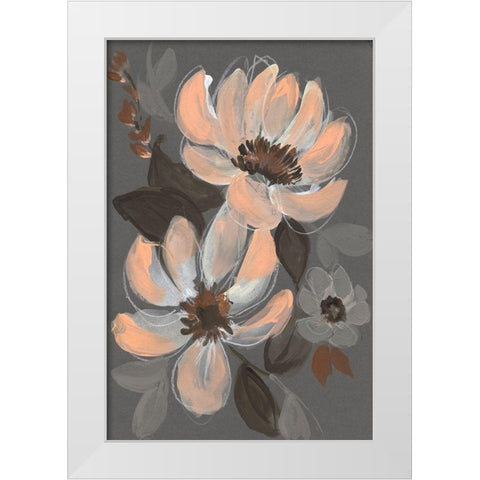 Peach and Sienna Bouquet I White Modern Wood Framed Art Print by Goldberger, Jennifer