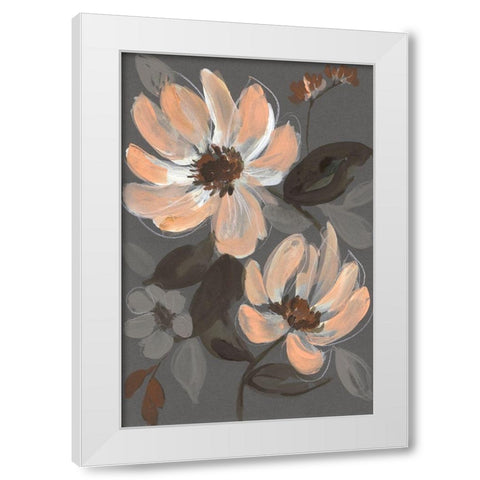 Peach and Sienna Bouquet II White Modern Wood Framed Art Print by Goldberger, Jennifer