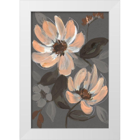 Peach and Sienna Bouquet II White Modern Wood Framed Art Print by Goldberger, Jennifer