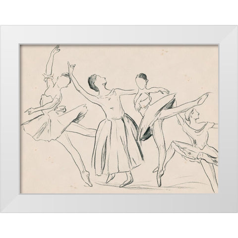 La Ballerine I White Modern Wood Framed Art Print by Wang, Melissa