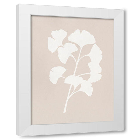 Ginkgo Branch I White Modern Wood Framed Art Print by Caroline, Emma