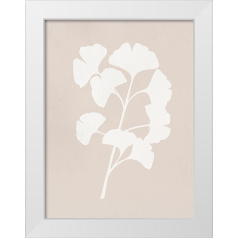Ginkgo Branch I White Modern Wood Framed Art Print by Caroline, Emma