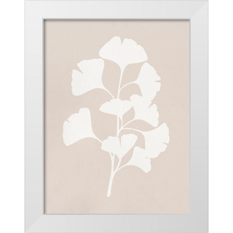 Ginkgo Branch II White Modern Wood Framed Art Print by Caroline, Emma