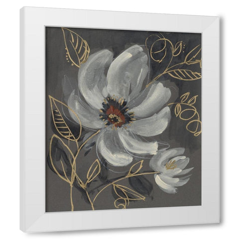 Floral Filigree I White Modern Wood Framed Art Print by Goldberger, Jennifer