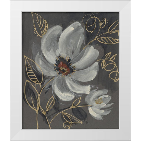 Floral Filigree I White Modern Wood Framed Art Print by Goldberger, Jennifer