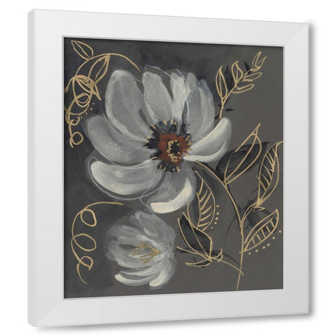 Floral Filigree II White Modern Wood Framed Art Print by Goldberger, Jennifer