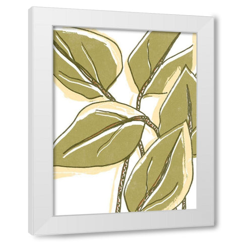 Tropical Offset I White Modern Wood Framed Art Print by Vess, June Erica