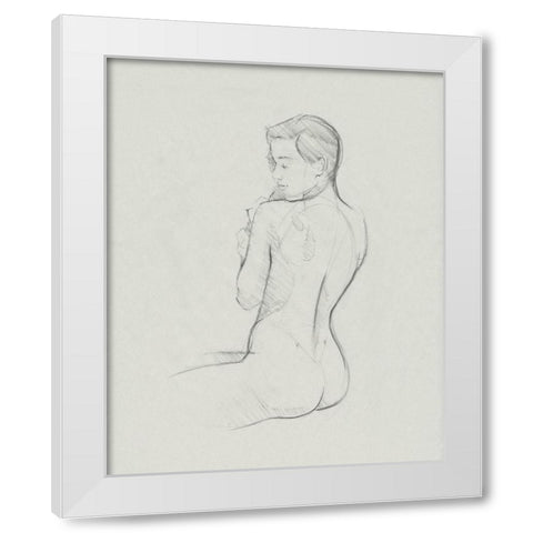 Female Back Sketch I White Modern Wood Framed Art Print by Green, Jacob