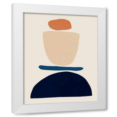 Fraction Stack I White Modern Wood Framed Art Print by Barnes, Victoria