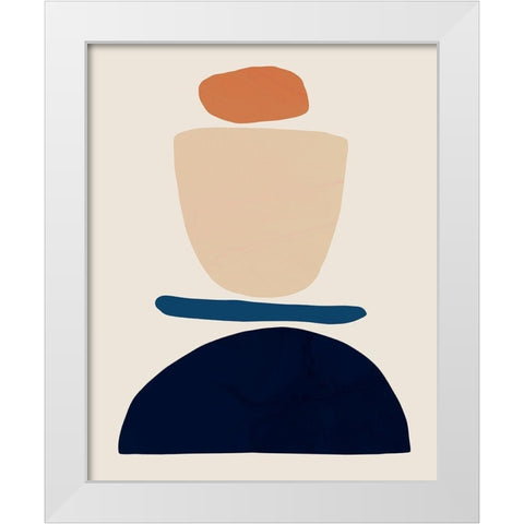 Fraction Stack I White Modern Wood Framed Art Print by Barnes, Victoria