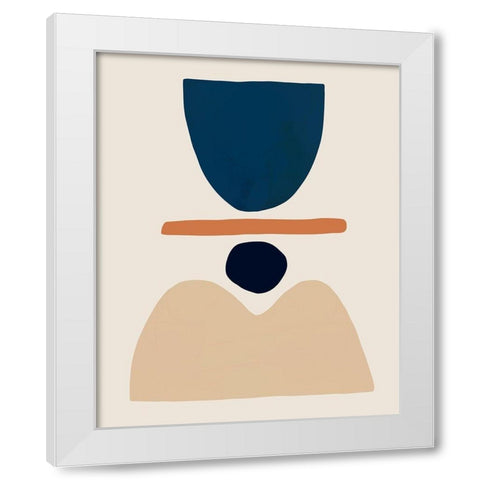 Fraction Stack II White Modern Wood Framed Art Print by Barnes, Victoria