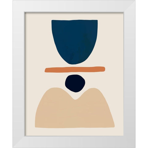 Fraction Stack II White Modern Wood Framed Art Print by Barnes, Victoria