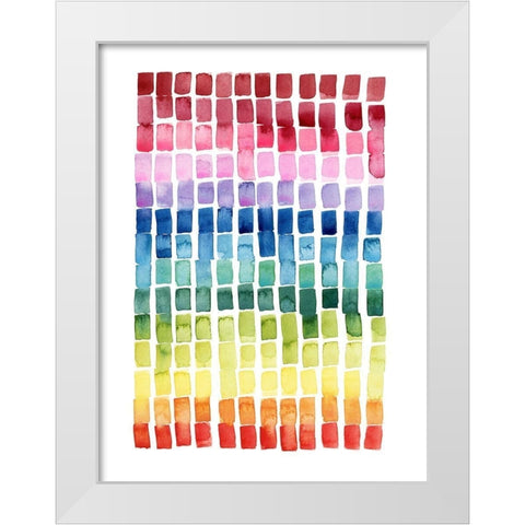 Under the Rainbow I White Modern Wood Framed Art Print by Popp, Grace