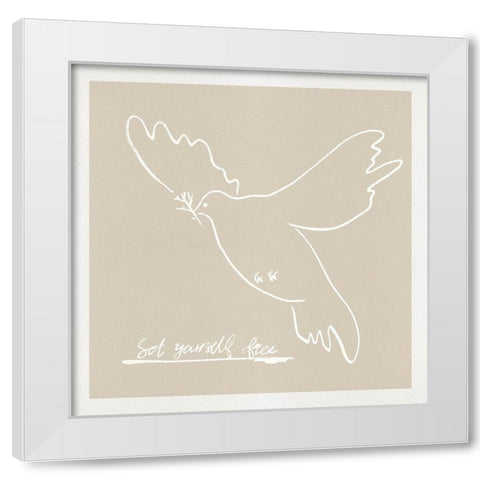 Peace Dove I White Modern Wood Framed Art Print by Wang, Melissa