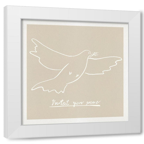Peace Dove II White Modern Wood Framed Art Print by Wang, Melissa