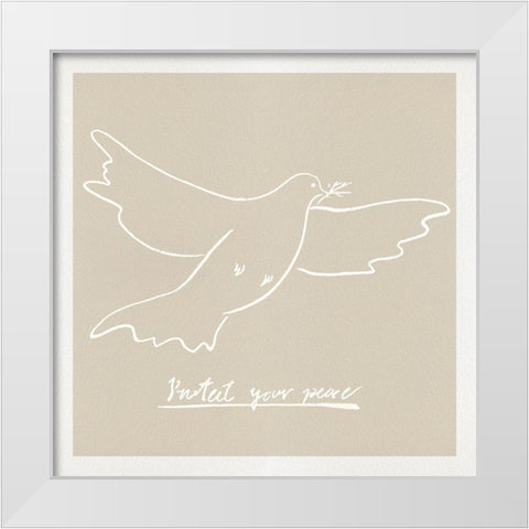 Peace Dove II White Modern Wood Framed Art Print by Wang, Melissa