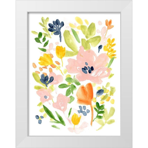Meadow Potpourri II White Modern Wood Framed Art Print by Vess, June Erica