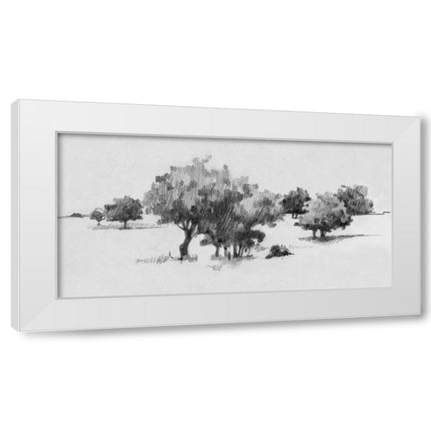 Treeline Sketch II White Modern Wood Framed Art Print by Caroline, Emma