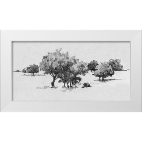 Treeline Sketch II White Modern Wood Framed Art Print by Caroline, Emma