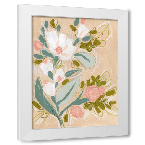 Spring Sketch I White Modern Wood Framed Art Print by Vess, June Erica