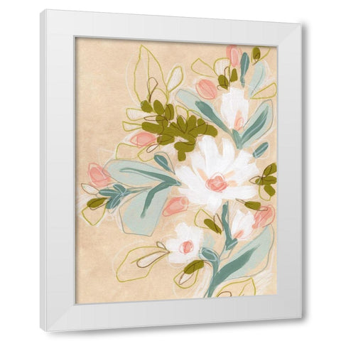Spring Sketch II White Modern Wood Framed Art Print by Vess, June Erica