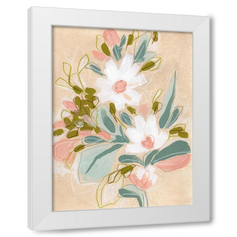 Spring Sketch IV White Modern Wood Framed Art Print by Vess, June Erica