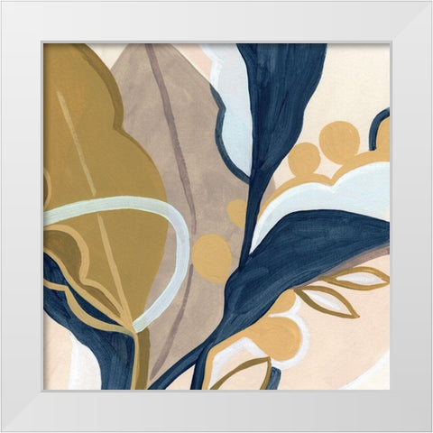 Puzzle Lily I White Modern Wood Framed Art Print by Vess, June Erica