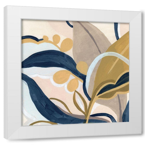 Puzzle Lily II White Modern Wood Framed Art Print by Vess, June Erica