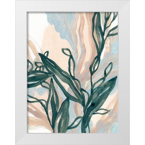Seaweed Drift II White Modern Wood Framed Art Print by Vess, June Erica