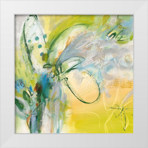 Flowery Language White Modern Wood Framed Art Print by Bothne, Janet