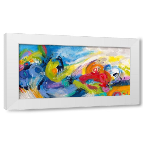 Racing Forms White Modern Wood Framed Art Print by Bothne, Janet