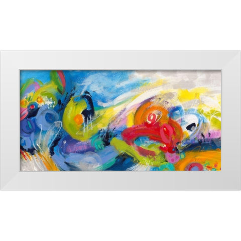 Racing Forms White Modern Wood Framed Art Print by Bothne, Janet