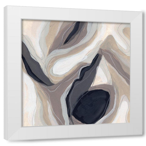 Stone Ripple I White Modern Wood Framed Art Print by Vess, June Erica