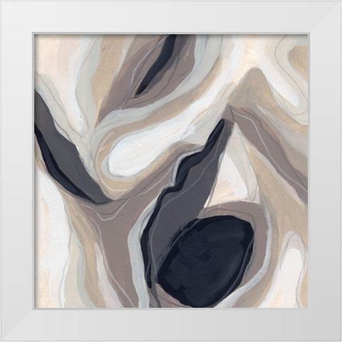 Stone Ripple I White Modern Wood Framed Art Print by Vess, June Erica