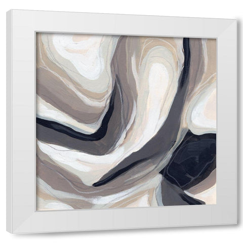 Stone Ripple III White Modern Wood Framed Art Print by Vess, June Erica