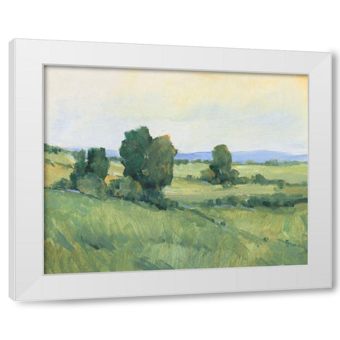 Rolling Green Hills II White Modern Wood Framed Art Print by OToole, Tim