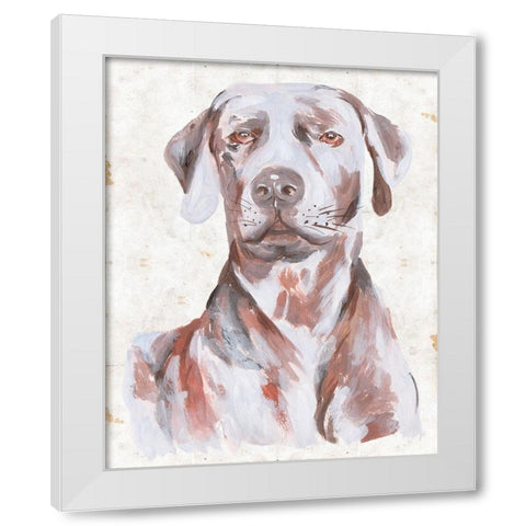 Sitting Dog I White Modern Wood Framed Art Print by Wang, Melissa