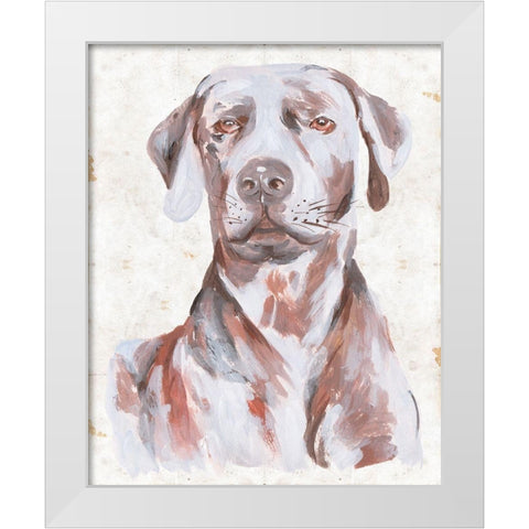 Sitting Dog I White Modern Wood Framed Art Print by Wang, Melissa